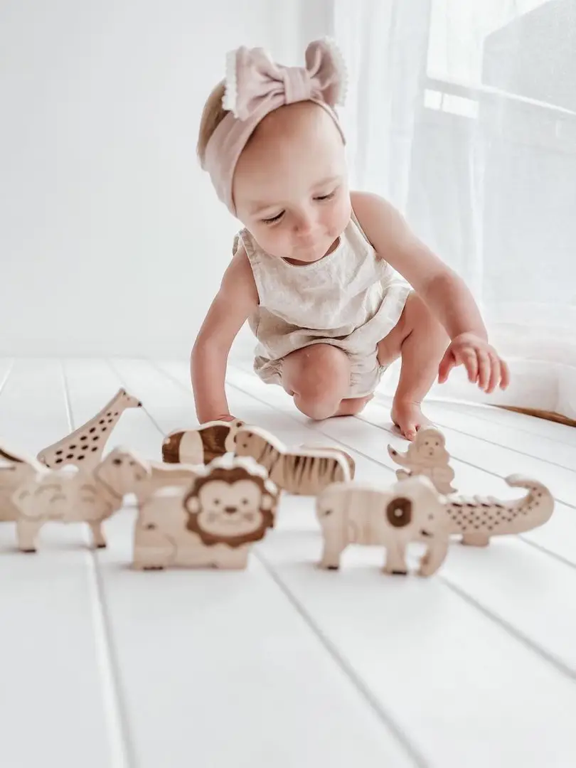 Assorted Animal Set of 12 Educational and Fun Wooden Toys