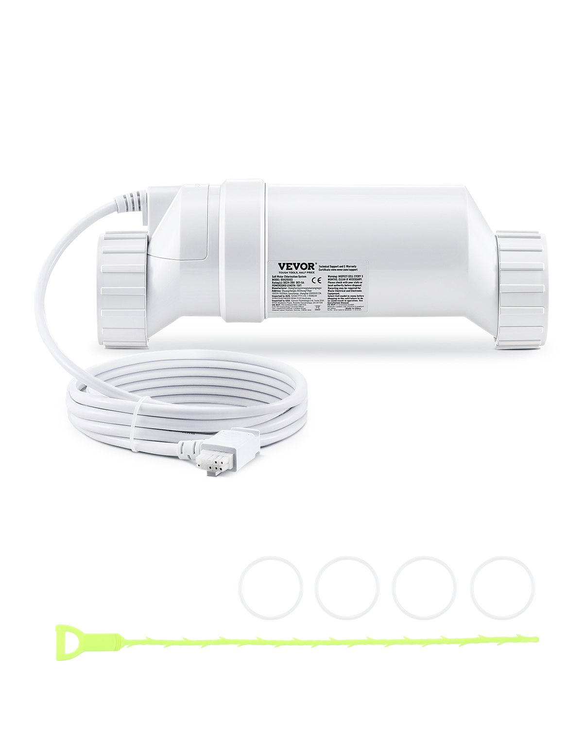 Salt Water Chlorinator System, Pool Chlorination Cell Fits for Hayward W3T-Cell-3 (T3), Pool Cell Salt Water System for In-Ground Swimming Pools up to 15,000 Gallons, 15 ft Power Line, White