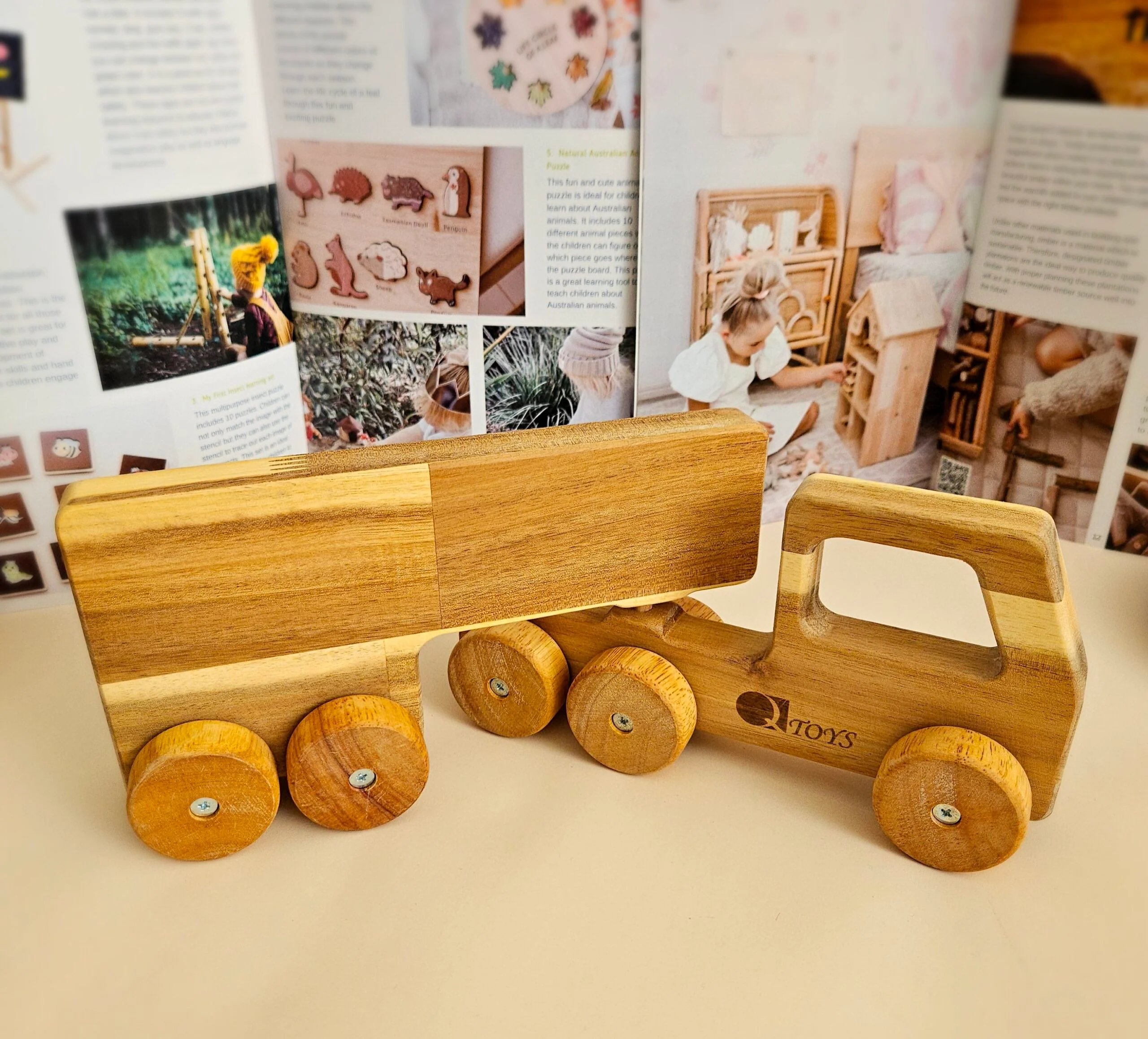 Solid Wooden Truck – Handcrafted Wooden Toy for Children